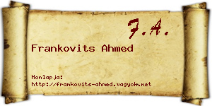 Frankovits Ahmed névjegykártya